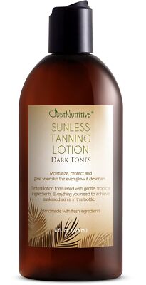 Just Nutritive Self Tanning Lotion Dark Tones Vegan 8 Fl Oz Sunless Tanner