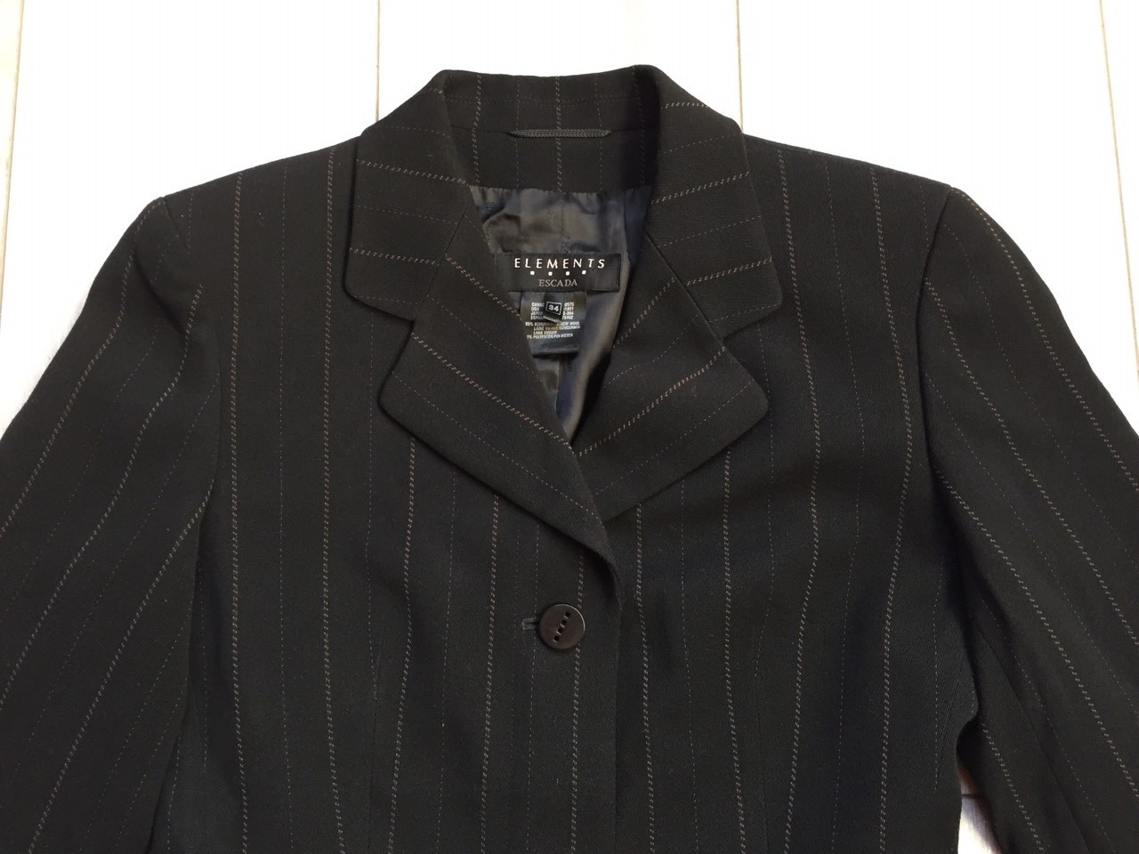 ESCADA ELEMENTS STRIPED WOOL COAT JACKET34 US4 XS - image 5