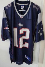 Tom Brady 12 New England Patriots Jersey Men s Large Reebok NFL Blue