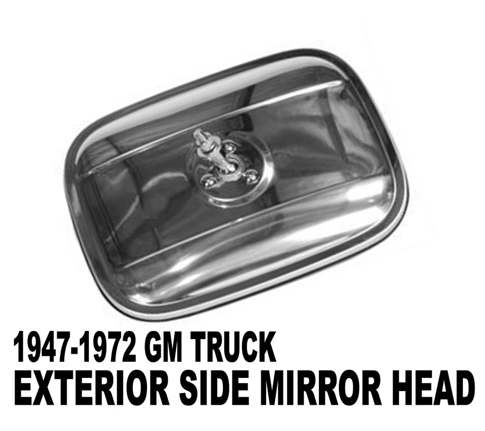 Espelho lateral externo retangular de aço inoxidável Chevy GMC Pickup 1947-1972 C10 3100 - Imagem 2 de 4
