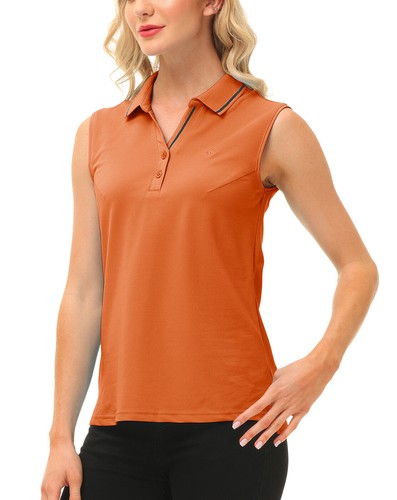 Women Button Golf Polo Gym Sleeveless Shirt T-shirt Casual Climbing Tennis Top - Picture 67 of 182