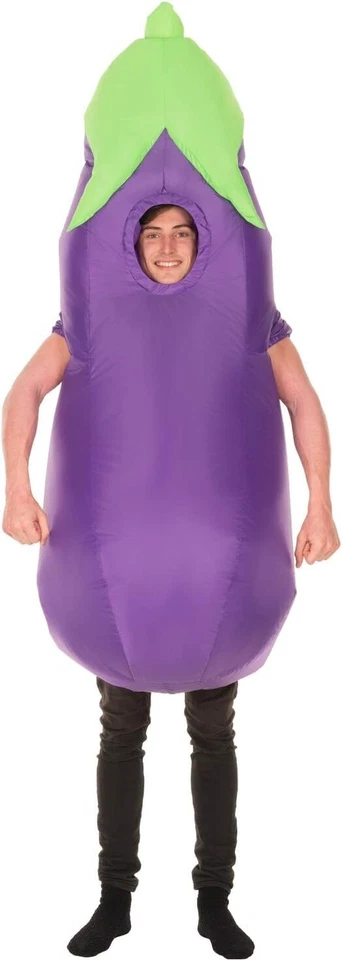 Disfraz de berenjena inflable para adultos divertido traje gigante inflable Halloween Foto 2 de 4