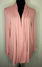 DENIM CO Rose Medium open Front Cardigan d Co ribbed with pockets