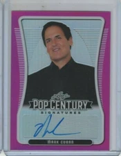 Mark Cuban 2020 Leaf Pop Century Signatures Pink Autograph 8/15 AU Auto Maverick