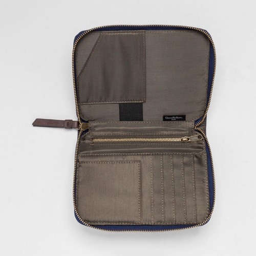 Goodfellow Mens Phone Wallet Clutch Handbag Money Clip Navy Canvas Polyester New - Picture 2 of 7