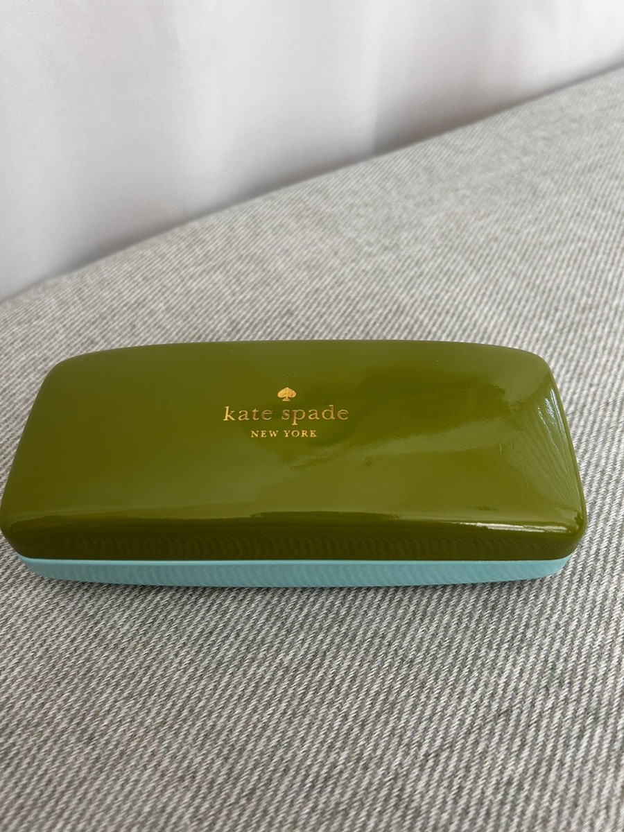 New Kate Spade Green Glasses Case with Blue Sunglasses Kate Spade Sunglasses/glasses Case Orginal Large Case  main image 4