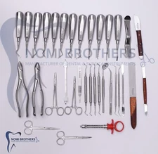 GERMAN 74 PC ORAL DENTAL SURGERY EXTRACTING ELEVATORS FORCEPS INSTRUMENT KIT SET