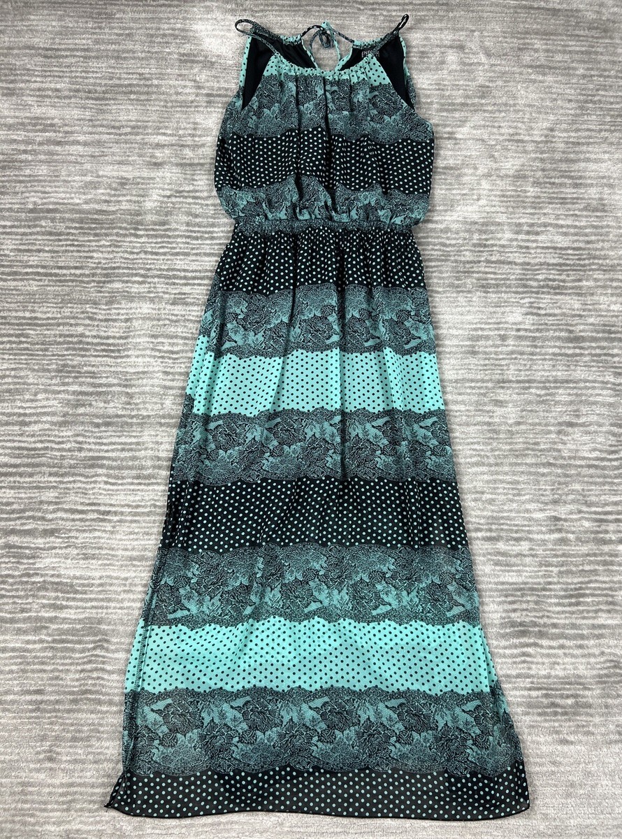 Enfocus Studio Dress Womens 8 Green Floral Smocked Waist Sleeveless Maxi |  eBay
