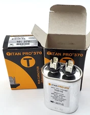 Lot of 2 Titan Pro TOC10 Oval Motor Run Capacitors 10MFD 370 VAC