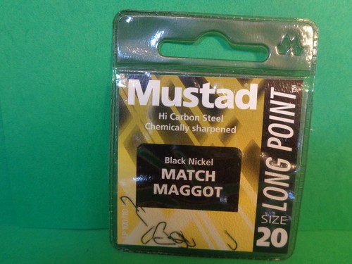 Ganchos Mustad Long Point Match Maggot Talla 20, #LP100, 3 piezas, 30 ganchos totales (Nuevos) - Imagen 2 de 7