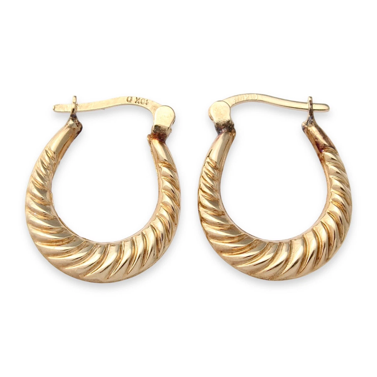 10k gold twisted hoop earrings deals
