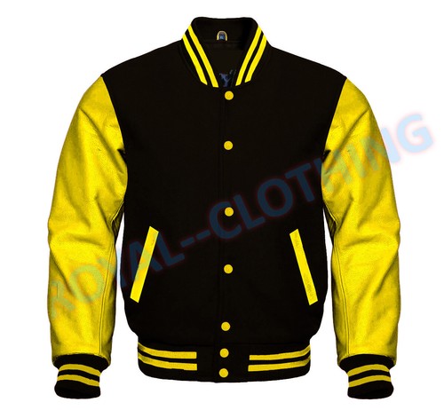 Varsity Bomber Letterman High Quality Wool & Real Cowhide Leather Sleeves Jacket - Picture 20 of 25