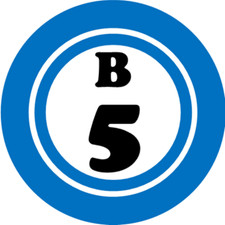 B 5 B5 Bingo Ball - 3 Inch Circle Sticker 3" x 3" - Hobby Number Board Lucky