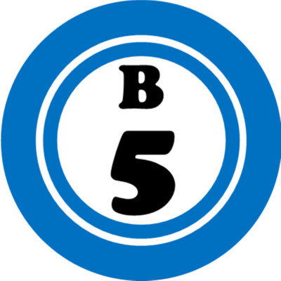 B 5 B5 Bingo Ball - 3 Inch Circle Sticker 3'' x 3'' - Hobby Number Board Lucky