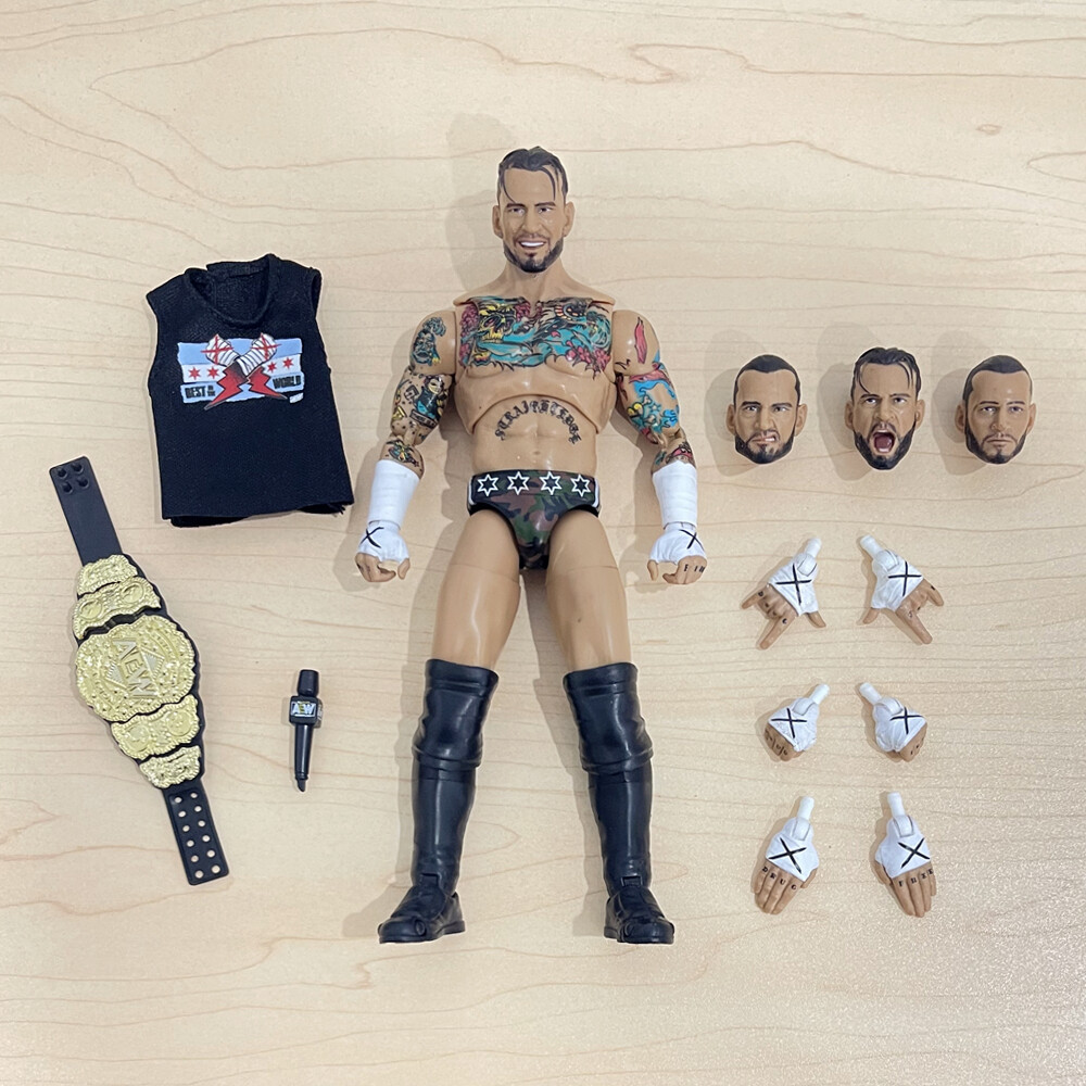 AEW Supreme CM Punk Elite Wrestling Action Figure Toy WWE