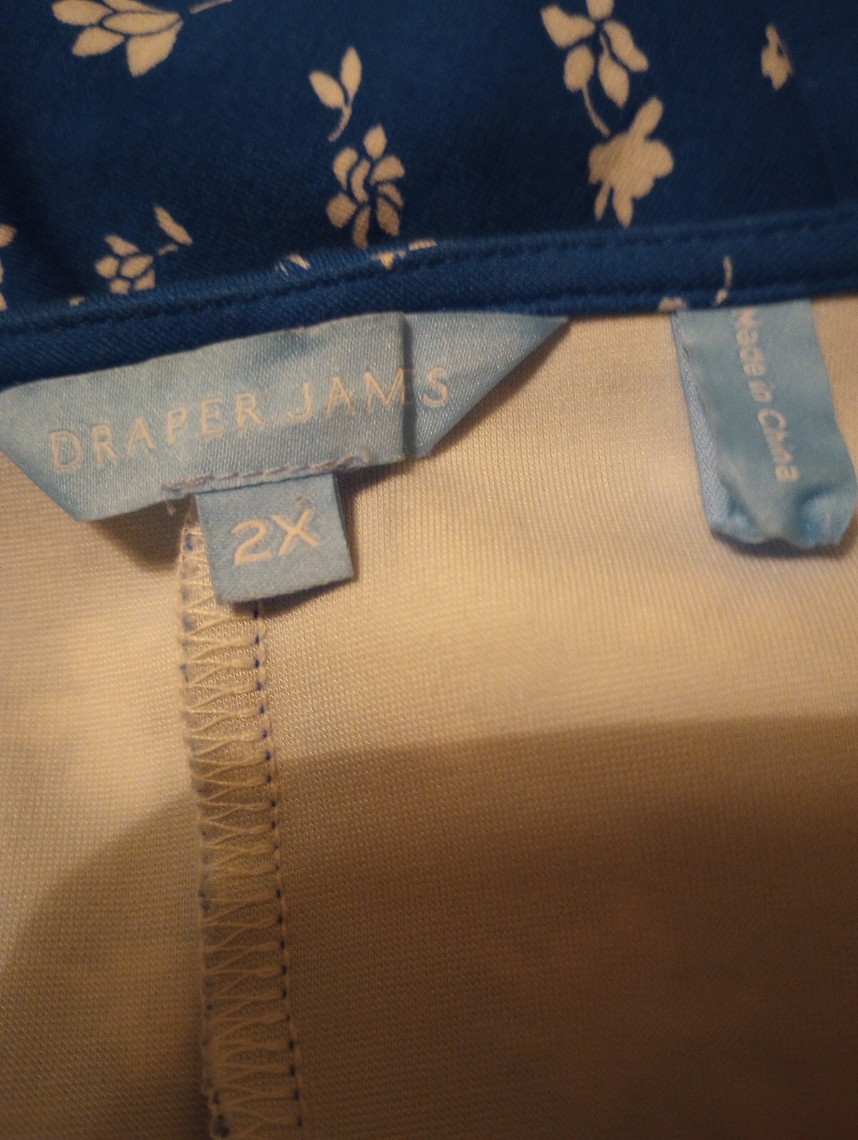 Draper Label Draper James Blue White Floral Fit and Flare Dress Size 2X Heavy Knit ...
