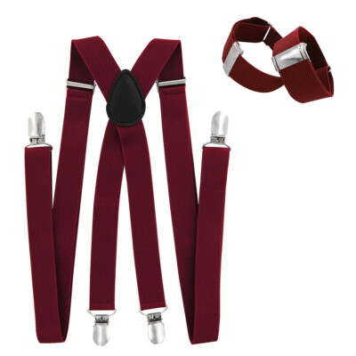 axy Herren Hosenträger mit Ärmelhalter Set -X Form 2,5cm breit-4 Stabile Clips