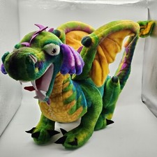 Melissa And Doug Colorful Rainbow Magic Dragon Plush Toy Wings 42" read