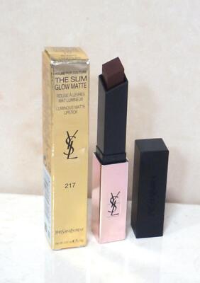 YSL ROUGE PUR COUTURE SLIM GLOW MATTE LUMINOUS LIPSTICK 217 INTIMATE CHOCOLATE