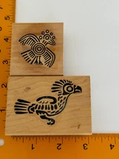Symbol Birds Rubber Stamp by Unbranded - HTF!