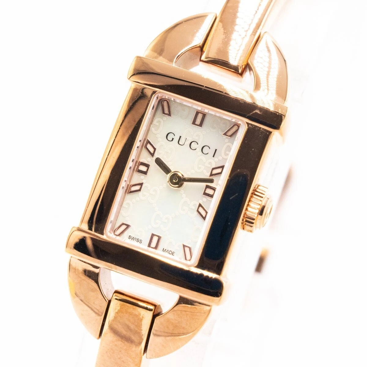 [Presque comme neuve] Montre GUCCI 6800L Bracelet Or Cadran GG Montre Vintage Occasion Fonctionne