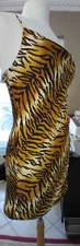 Sexy Mini Dress Tiger Animal Print  Bodycon SM Spaghetti Strap J for Justify NWT