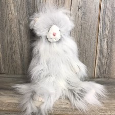 Boyds Bears Plush Soft Cat LONG HAIRED gray Fluffy Very Hard To Find VGUC 15  