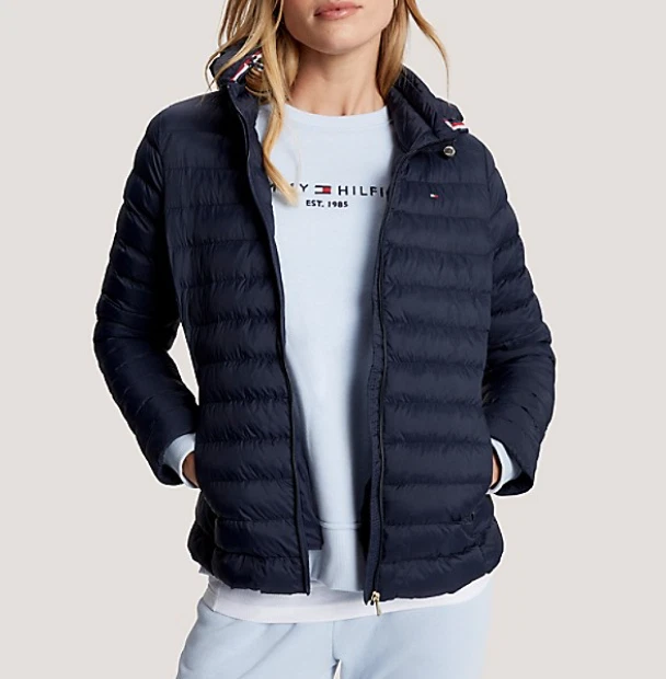 tommy hilfiger womens puffer jacket with hood