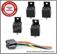 ATP 4 Pack 12V 30/40A 5-Pin SPDT Relay & 1 Wire Harness Socket Set
