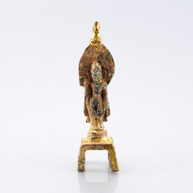 Ancient Chinese Bronze Tang Dynasty Gilt Bronze Guanyin Buddha Statue