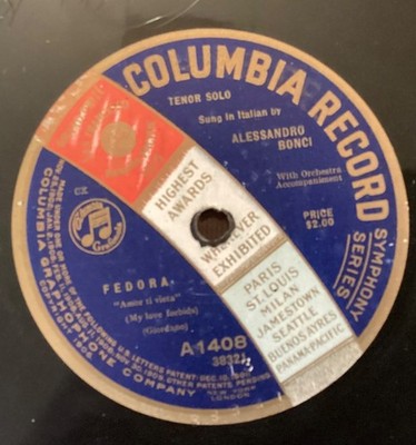 Alessandro Bonci   78 rpm Columbia A1408: Fedora-Amor ti vieta/Elisir d Amore