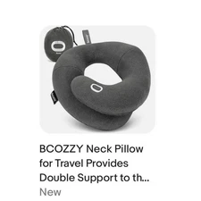 NWT Bcozzy Junior Comfortable Travel Neck Pillow Gray Travel Case Airplane
