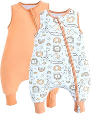 2 Pezzi Sacco Nanna Con Piedini 100% Cotone Sacco Nanna 1 Tog Tutto L'Anno Sacco