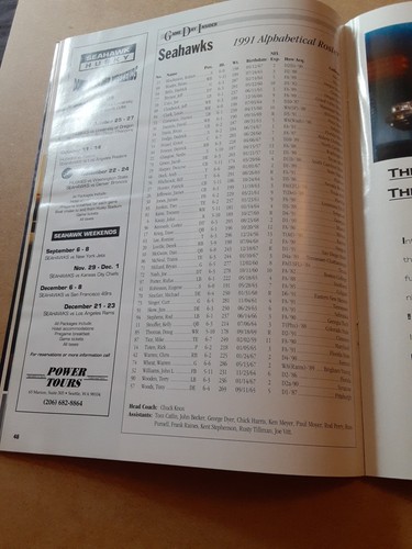 Autographed NFL 1991 Game Day Program SEATTLE SEAHAWKS vs. SAN FRANCISCO 49ERS - Picture 14 of 16