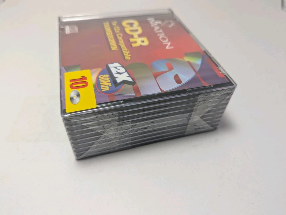 NEW SEALED 10 Pack Imation CD-R 700MB / 80MIN 12X Recordable Compact Discs CDR - Image 3 of 4