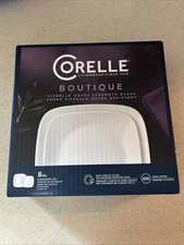 CORELLE VITRELLE LIVINGWARE BOUTIQUE " VIVID WHITE "  8 PC DINNERWARE  2023  NEW