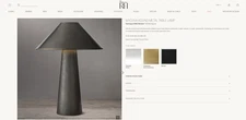 Restoration Hardware Mycena Round Metal Table Lamp (Qty 2 available) $300 each 