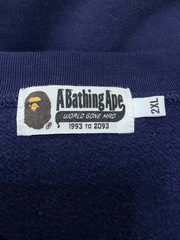 Cárdigan Suéter Azul Marino XXL Usado A BATHING APE Logo Apliques Foto 3 de 4