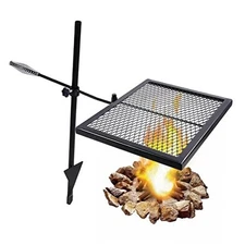  Swivel Campfire Grill Grate, Adjustable Heavy Duty Steel 12.6"x16.7" Grill