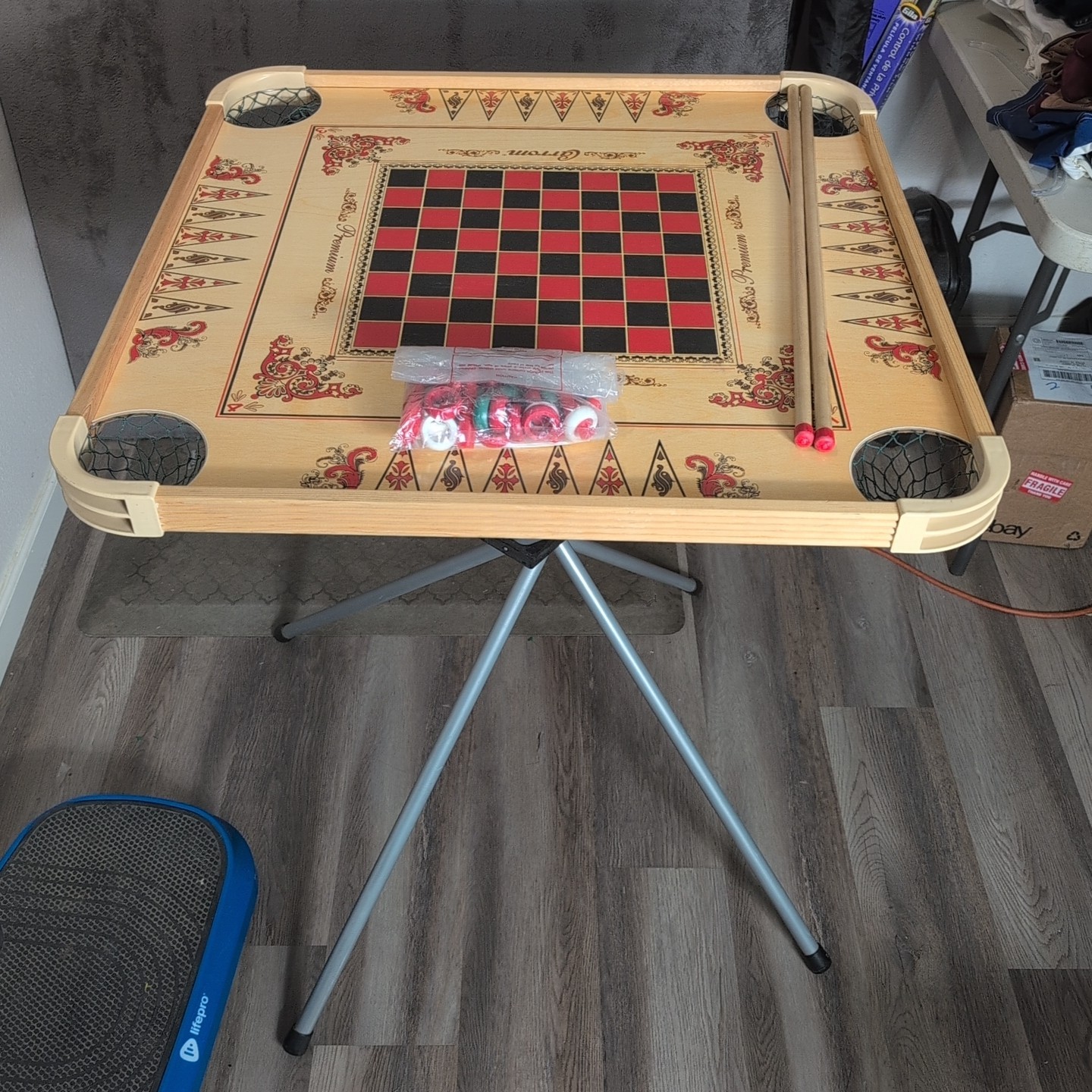 Carrom Board Large Board Games for Adults & Children 85 Board Game with Stand-image