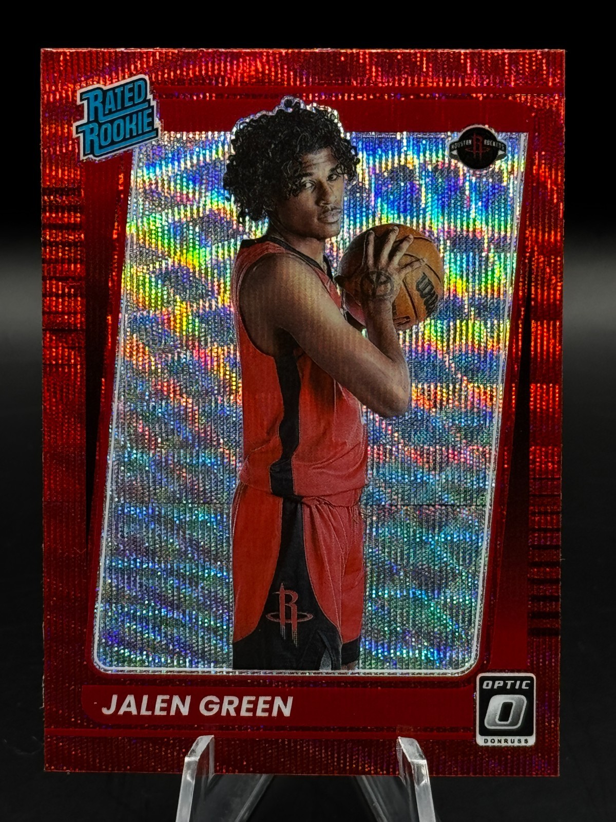2021 Donruss Optic #159 - Jalen Green RC (Red Wave Prizm) Houston Rockets