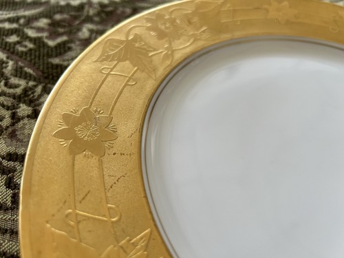 Haviland France White's Art Co Chicago Gold Leaf Dinner Plate - Picture 5 of 6
