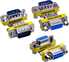 6-Pack 9Pin RS232 Serial Cable DB9 Male to Male/Female to Female Mini Gender Cha
