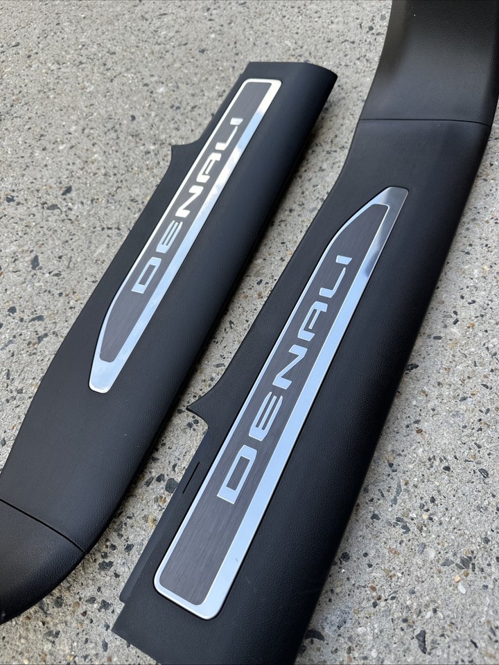 2019-2025 GMC Sierra Denali Front Door Sill Plate Package Jet Black OEM ...