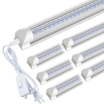 8FT LED Shop Light Fixture T8 2FT 3FT 4FT 5FT 6FT 6500K LED Tube Light Bulbs