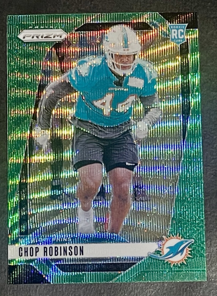 2024 Panini Prizm Chop Robinson Rookie Green Wave Prizm RC #319 Dolphins