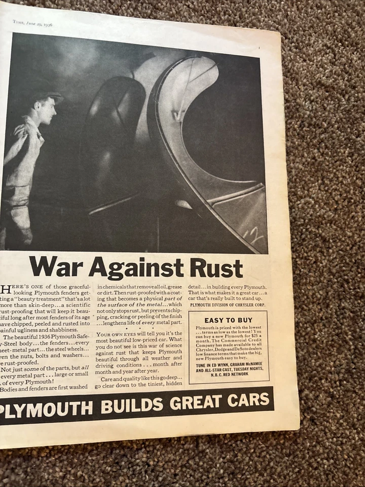 Time Magazine June 29, 1936 First Lord Of The British Admiralty Vol XXVII #26 - Image 2 of 4