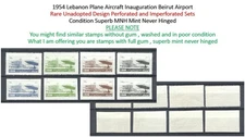France Colonies Lebanon 1954 Plane Aircraft Beirut Airport Control Tower MNH