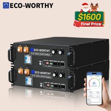 ECO-WORTHY 2Pack 10240Wh 48V 100AH Lithium Battery Server Rack UL1973 UL9540A