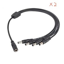 2PCS CCTV Security Camera 2.1mm 1 to 4 Port Power Splitter Cable Pigtails 12V DC